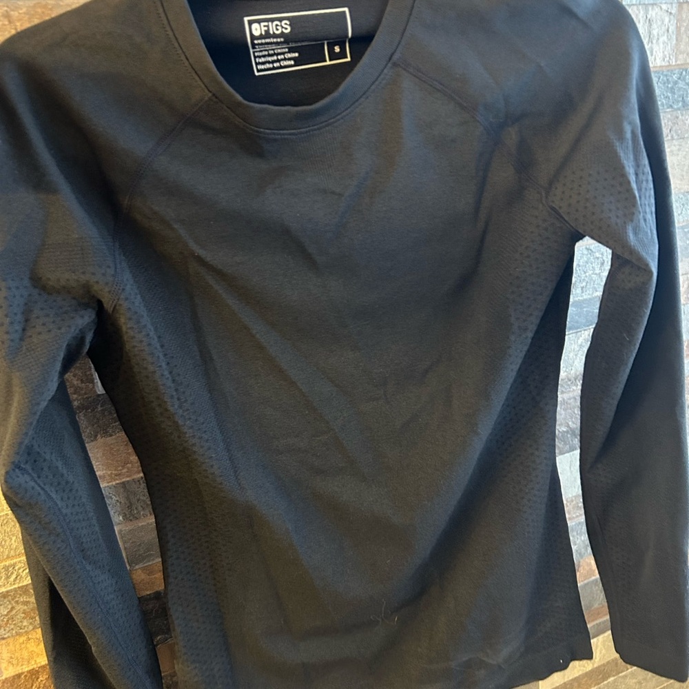 Figs Black Long Sleeve Top